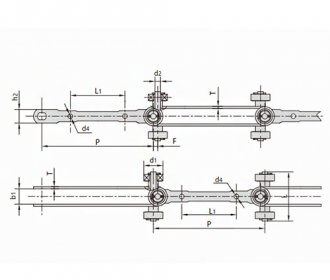 двухшарнирная транспортная цепь